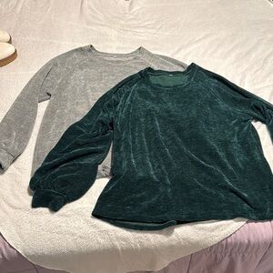 Cozy Green and Gray Sweaters